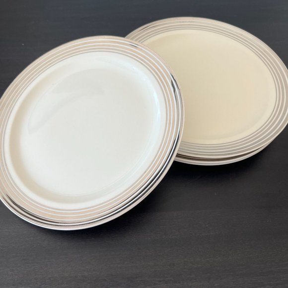 Vintage Taylor Smith & Taylor TST Set of 4 Salad Plates // Art Deco 1872 Pattern - Picture 4 of 5
